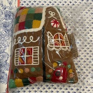 Rifle paper company, x pottery, barn kids, Festive Gingerbread House Pillow